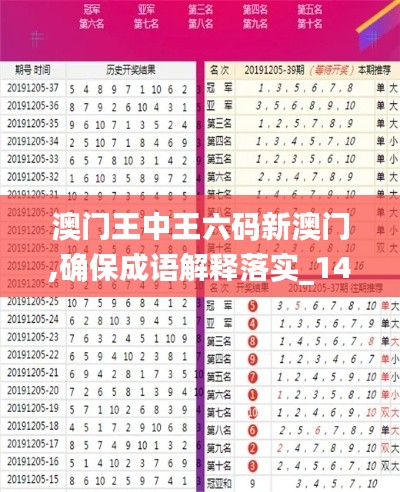 澳门王中王六码新澳门,确保成语解释落实_1440p1.649