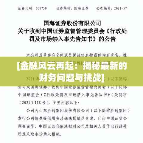 [金融风云再起：揭秘最新的财务问题与挑战]