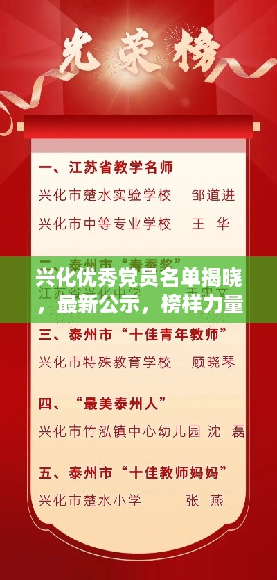 兴化优秀党员名单揭晓，最新公示，榜样力量闪耀！