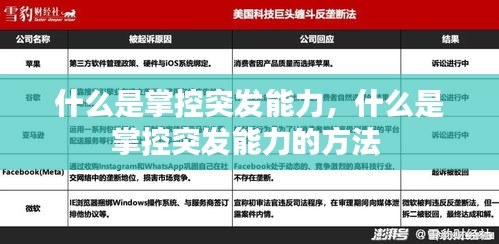 什么是掌控突发能力，什么是掌控突发能力的方法 