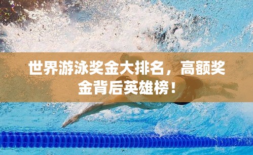 世界游泳奖金大排名,高额奖金背后英雄榜!